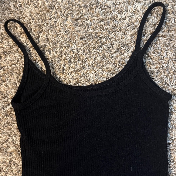 Aritzia Wilfred Free Charcoal black Knit dress Go To LBD ribbed bodycon stretch - Picture 4 of 10